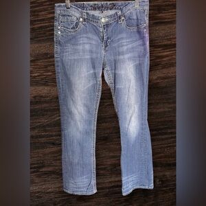 Seven 7 for All Mankind Womens Original Boot Cut Drk Blue Embroidered Pocket 10